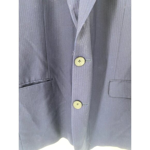 Jack Victor Napoli CT wool 2 button sport coat sz 51 R STRIPPED NAVY BLUE - Picture 2 of 7